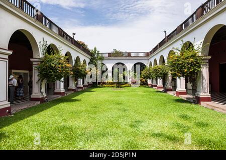 Courtyard and  cloister of 'National Museum of Archaeology, Anthropology and History of Peru', Lima, Peru, South America Stock Photo