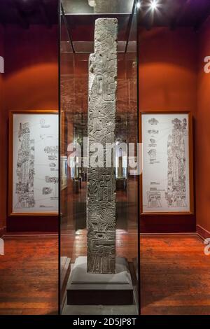 The tello obelisk, Chavin, formative period gallery, 'National Museum of Archaeology, Anthropology and History of Peru', Lima, Peru, South America Stock Photo