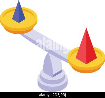 Pyramide comparison icon, isometric style Stock Vector
