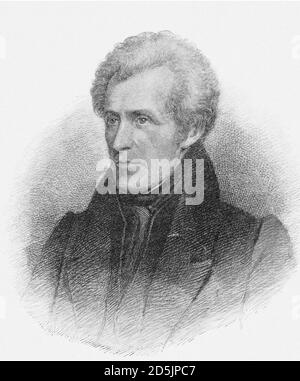 Portrait of president Andrew Jackson. Andrew Jackson (1767 – 1845) was an American soldier and statesman who served as the seventh president of the Un Stock Photo