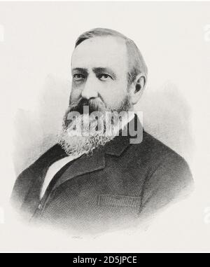 Benjamin Harrison (1833-1901), 23rd U.S. President, 1889-93, Head And ...