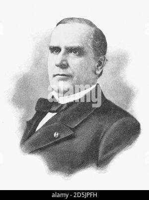 Portrait of president William McKinley. William McKinley (1843 – 1901) was the 25th president of the United States from 1897, until his assassination Stock Photo