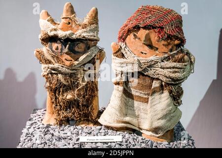 Male and female figures, the Chancay culture collection, 'National Museum of Archaeology, Anthropology and History of Peru', Lima, Peru, South America Stock Photo