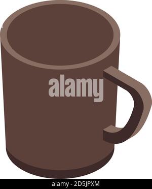 Brown mug icon, isometric style Stock Vector