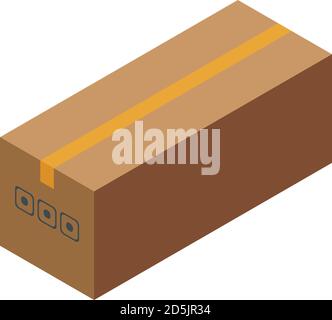 Long postal box icon, isometric style Stock Vector