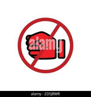 Stop violence flat icon. Design template vector Stock Vector