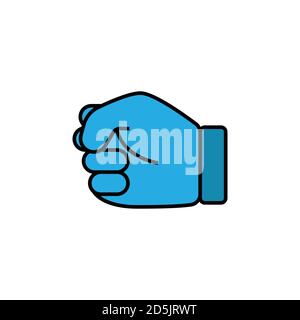 Clenched fist flat icon. Design template vector Stock Vector