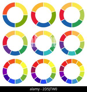 EPS 10 vector files set for business info graphic template designs, team work concepts and data information with process options (four, five, six, sev Stock Vector