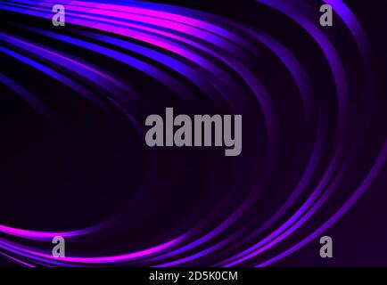 Abstract background of purple stripes forming circular curve on dark backdrop, cover presentation design Stock Vector
