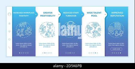 Gender diversity policy benefits onboarding vector template Stock Vector