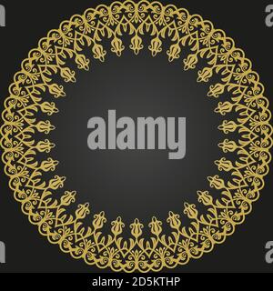 Floral Vector Round Frame Stock Vector