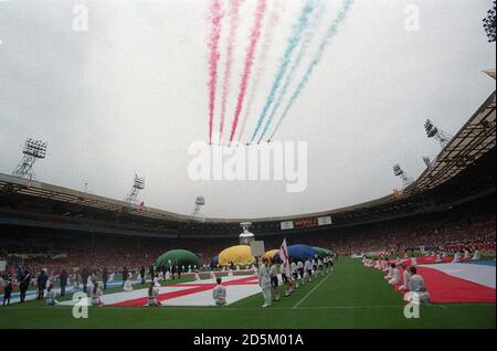 08-JUN-96 ... England v Switzerland at Wembley ... The Red Arrows fly past at the opening ceremony at Wembley ...  Stock Photo
