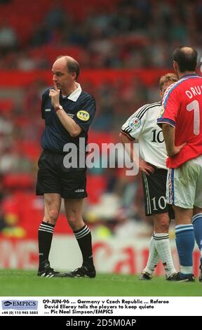 09-JUN-96, Germany v Czech Republic, Referee David Elleray books ...