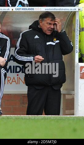 West Ham United's Manager Sam Allardyce during the game against Nottingham Forest. Stock Photo