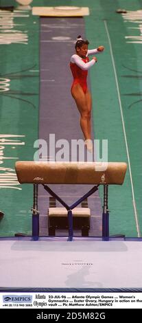 23-JUL-96 ... Atlanta Olympic Games ... Women's Gymnastics ... Eszter Ovary, Hungary, in action on the vault Stock Photo