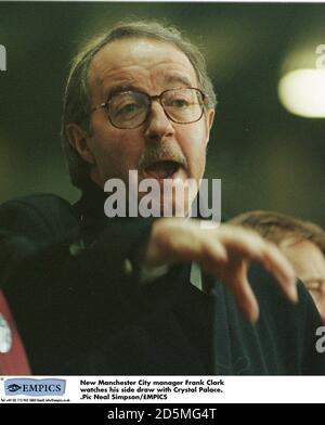 New Manchester City manager Frank Clark watches his side draw with Crystal Palace Stock Photo