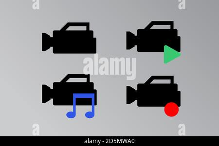 Minimalist Camera Icon Pack Stock Vector