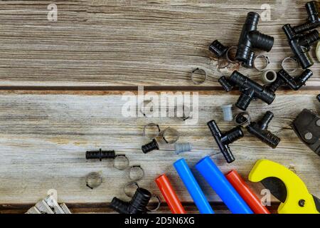 copper pipe fittings and joints Stock Photo - Alamy