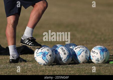 A general view of Mitre match balls Stock Photo