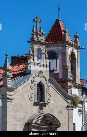 Lamego / Portugal - 07 25 2019 :View of the superior main facade of the Church of Desterro, in downtown Lamego Stock Photo