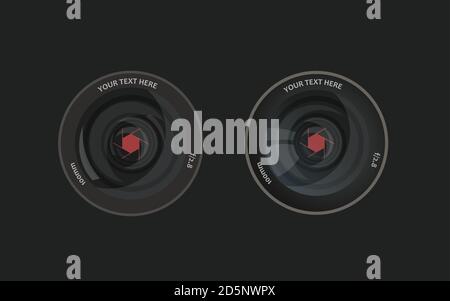 Customizable Camera Lens front view (2 version) - Good for Windows/Linux Folders and Shortcuts Stock Vector