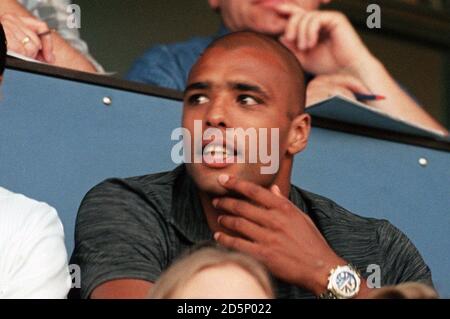 Dutch striker Pierre van Hooijdonk, who is refusing to return to Nottingham Forest, seen watching NAC Breda play a friendly against SK Lierse of Belguim Stock Photo