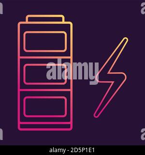 Battery icon. Charged electricity symbol. Flat vector. Stock Vector