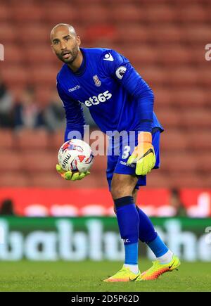Stoke City goalkeeper Lee Grant Stock Photo