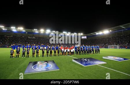 FC Porto players line up during the Nottingham Forest v FC Porto UEFA ...