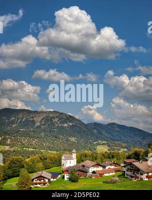 DE - BAVARIA: Picturesque village of Wamberg (1,000 metres above sea level) near Garmisch-Partenkirchen  (HDR-Image) Stock Photo