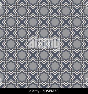 Tangled modern pattern, based on traditional oriental arabic geometric repeat patterns. Seamless vector background. Plain neutral natural colors - eas Stock Vector