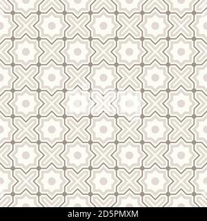 Tangled modern pattern, based on traditional oriental arabic geometric repeat patterns. Seamless vector background. Plain neutral natural colors - eas Stock Vector