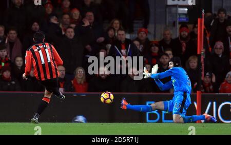 AFC Bournemouth's Charlie Daniels scores his side's first goal of the game Stock Photo