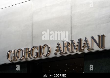 VIENNA, AUSTRIA - NOVEMBER 6, 2019: Giorgio Armani logo in front of their  boutique for Vienna. Giorgio Armani is an Italian luxury fashion designer  Stock Photo - Alamy