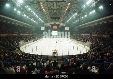 The Sheffield Arena during the Benson and Hedges Ice Hockey Cup Final. Stock Photo