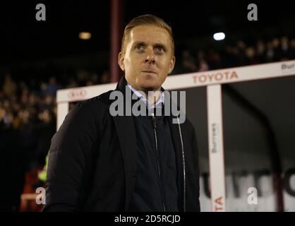 Leeds United's manager Gary Monk during the game against Barnsley Stock Photo