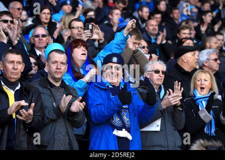 Wycombe Wanderers fans in the stands Stock Photo