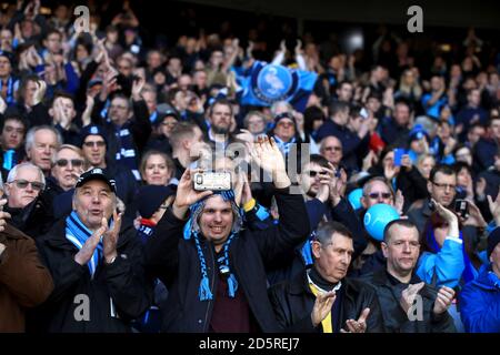 Wycombe Wanderers fans in the stands Stock Photo