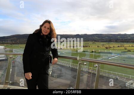 ITV Racing presenter Alice Plunkett during Festival Trials Day at Cheltenham Racecourse Stock Photo