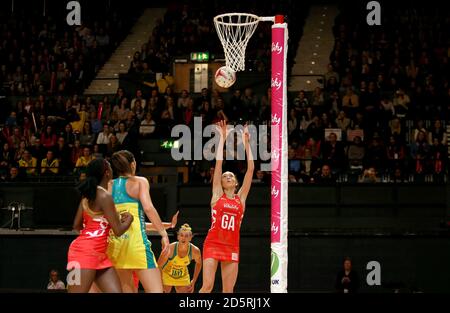 England's Helen Housby shoots against Australia Stock Photo - Alamy