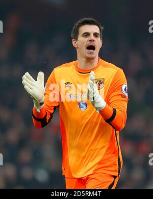 Hull City goalkeeper Eldin Jakupovic Stock Photo