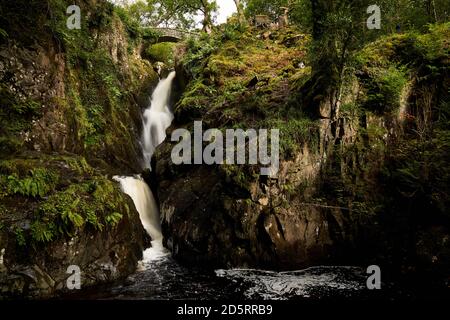 The Aira Force waterfall near Ullswater Stock Photo