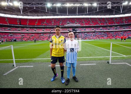 Oxford United and Coventry City mascot prior to the match  Stock Photo