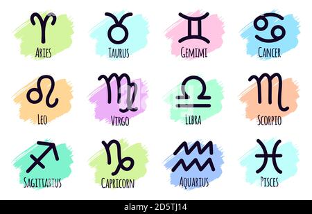 Zodiac horoscope signs. Astrological calendar sign zodiac star