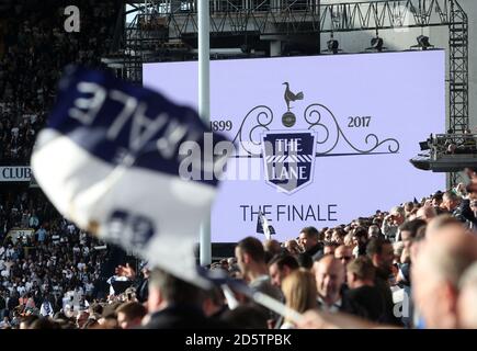 A general view of the big screen at White Hart Lane Stock Photo
