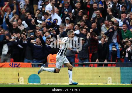 Millwall's Steve Morison celebrates scoring his side's first goal of the game  Stock Photo