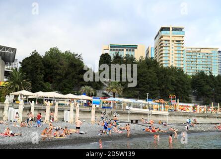 Beach front in Sochi City centre Stock Photo