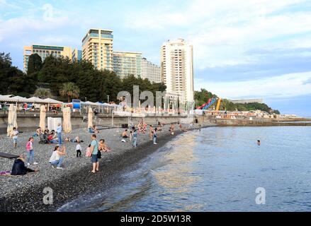 Along the beach front in Sochi City Stock Photo