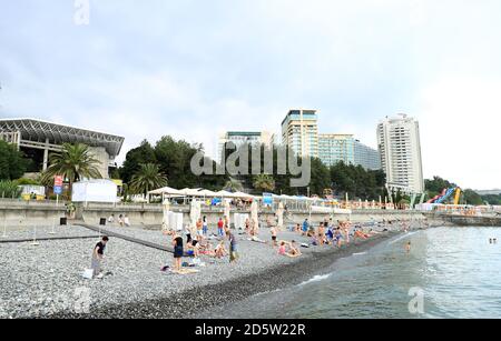 Along the beach front in Sochi City Stock Photo