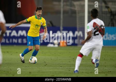 13th October 2020; National Stadium of Peru, Lima, Peru; FIFA World Cup 2022 qualifying; Peru versus Brazil;  Rodrigo Caio of Brazil Stock Photo